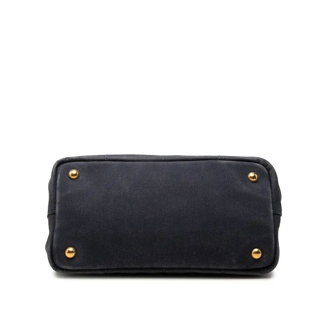 Prada Small Canvas Canapa Logo Tote Blue Canvas Very good - Inside View