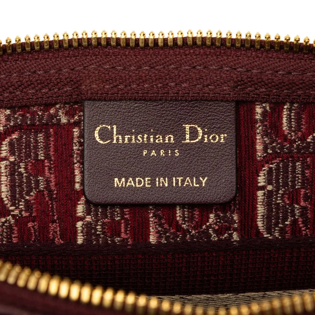 Dior Oblique Embroidered Velvet Cosmetic Pouch Red Very good - Box View
