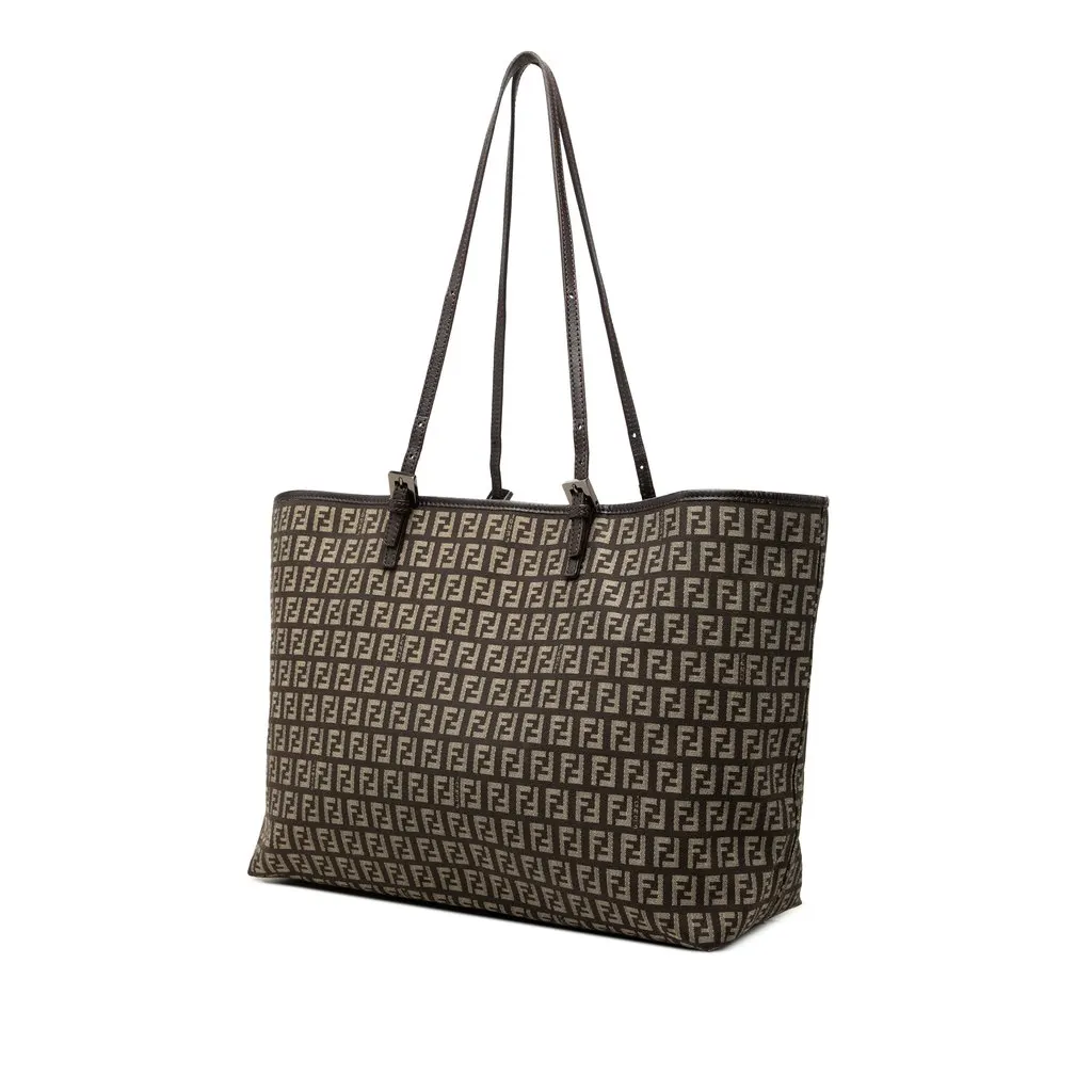 Fendi Zucchino Canvas Tote Brown Very good - Back View