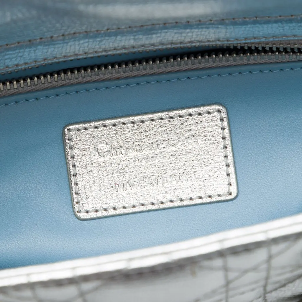 Dior Small Metallic Grained Calfskin Cannage My ABCDior Lady Dior Silver Leather Very good - Box View