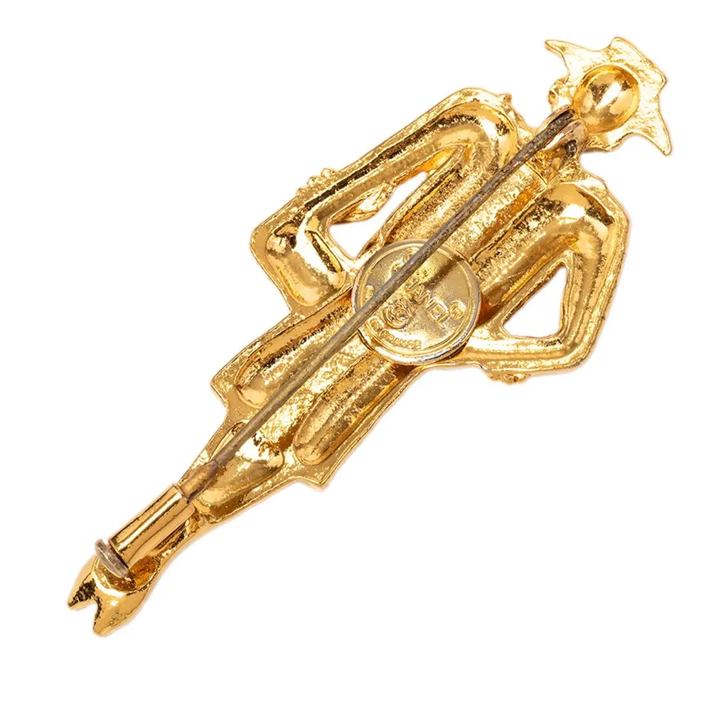 Chanel Gold Plated Coco Mademoiselle Pin Brooch Gold Metal Very good - Back View
