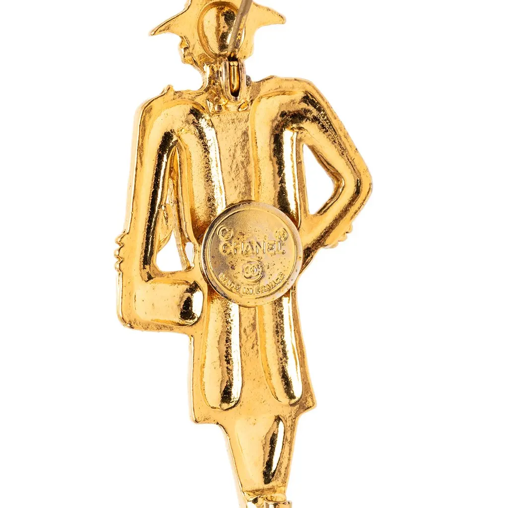 Chanel Gold Plated Coco Mademoiselle Pin Brooch Gold Metal Very good - Model View