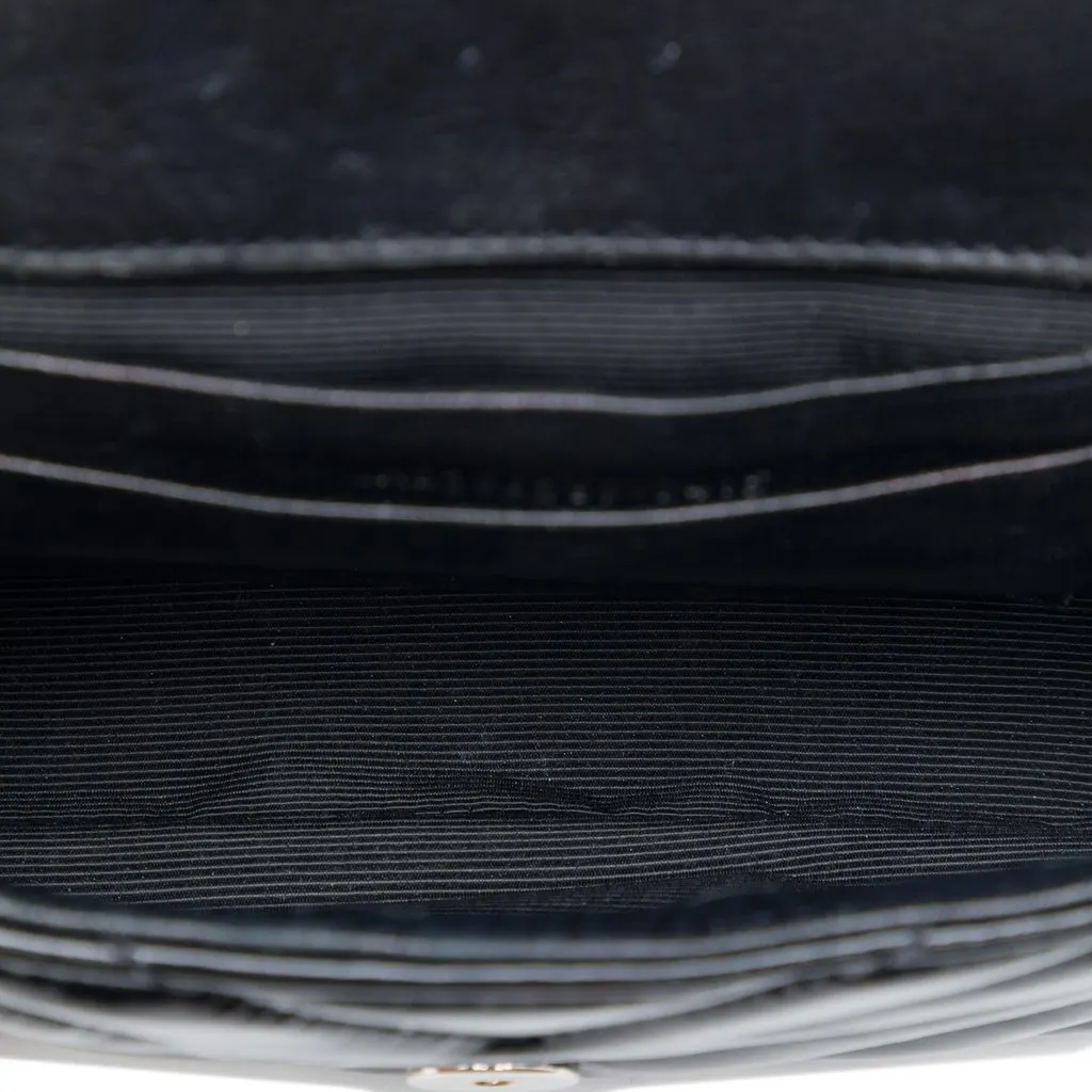 Saint Laurent Baby Chevron Patent Classic Monogram Chain Bag Black Leather Very good - Model View