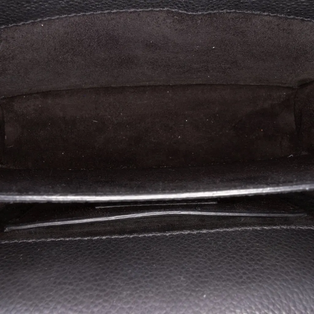 Saint Laurent Small Grained Calfskin Monogram Sunset Crossbody Black Leather Good - Model View