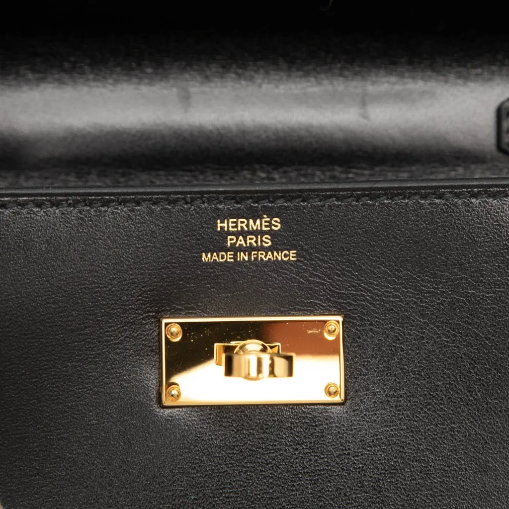 Hermès Box Calf Kelly To Go Wallet Black Leather Very good - Box View