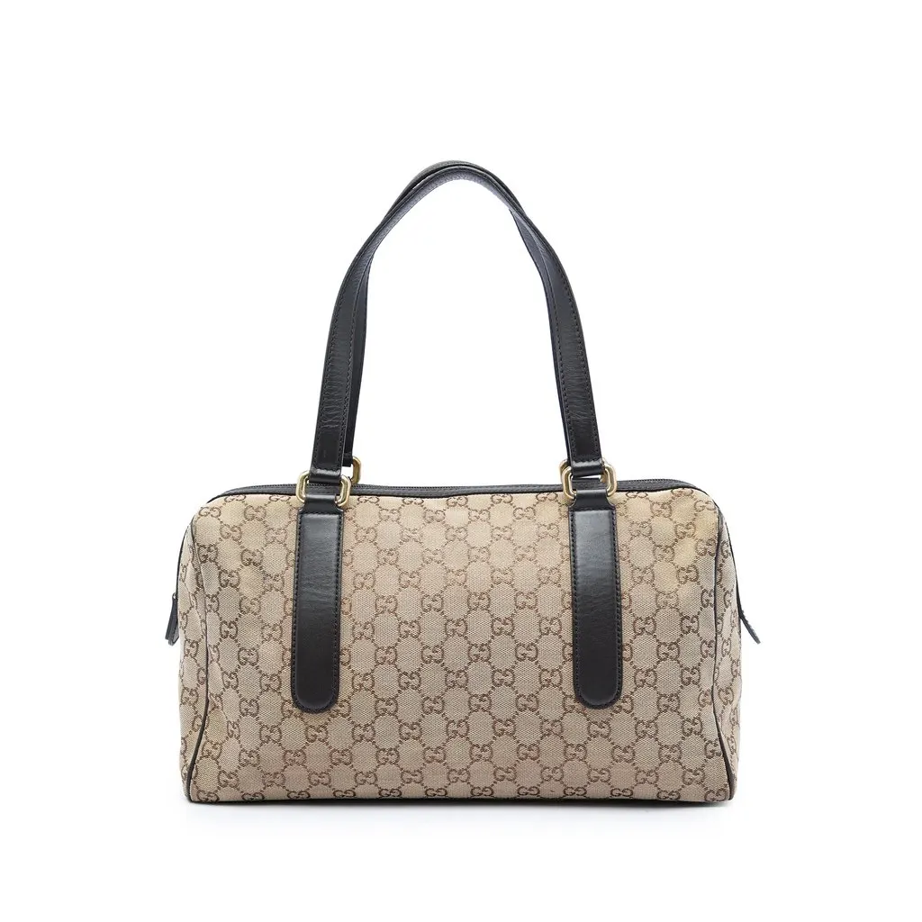 Gucci GG Canvas Boston Bag Beige Very good - Front View