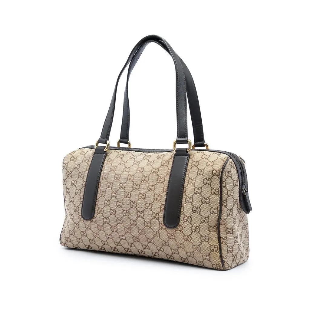 Gucci GG Canvas Boston Bag Beige Very good - Back View