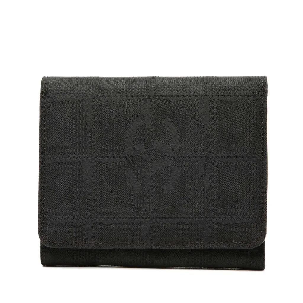 Chanel New Travel Line Nylon Small Wallet Black Polyamide Very good - Front View
