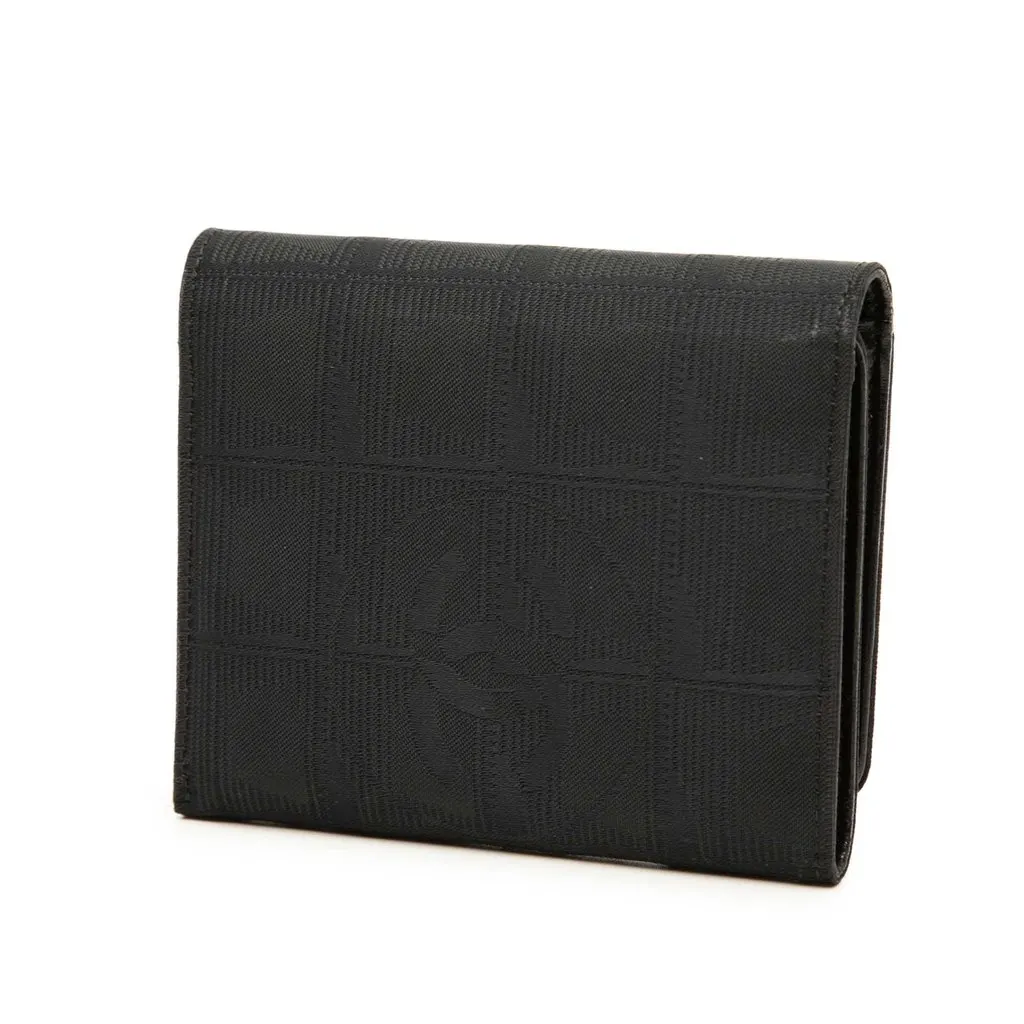 Chanel New Travel Line Nylon Small Wallet Black Polyamide Very good - Back View