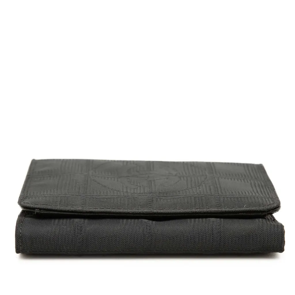 Chanel New Travel Line Nylon Small Wallet Black Polyamide Very good - Inside View