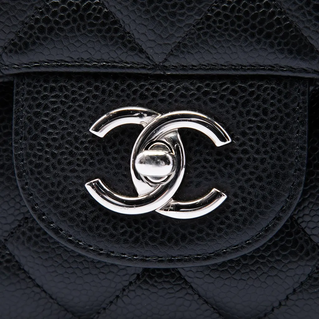 Chanel Jumbo Classic Caviar Single Flap Black Leather Very good - Box View