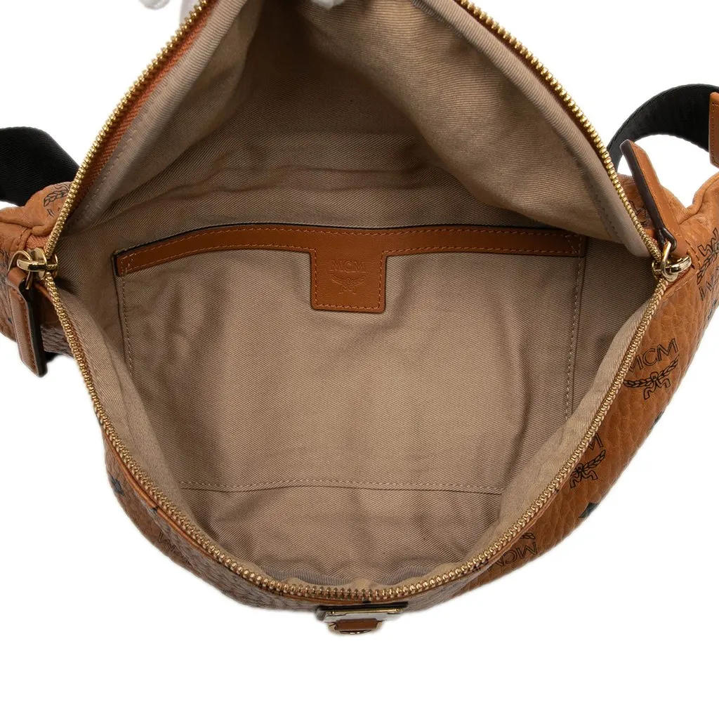 MCM Medium Visetos Coated Canvas Fursten Belt Bag Brown Very good - Model View