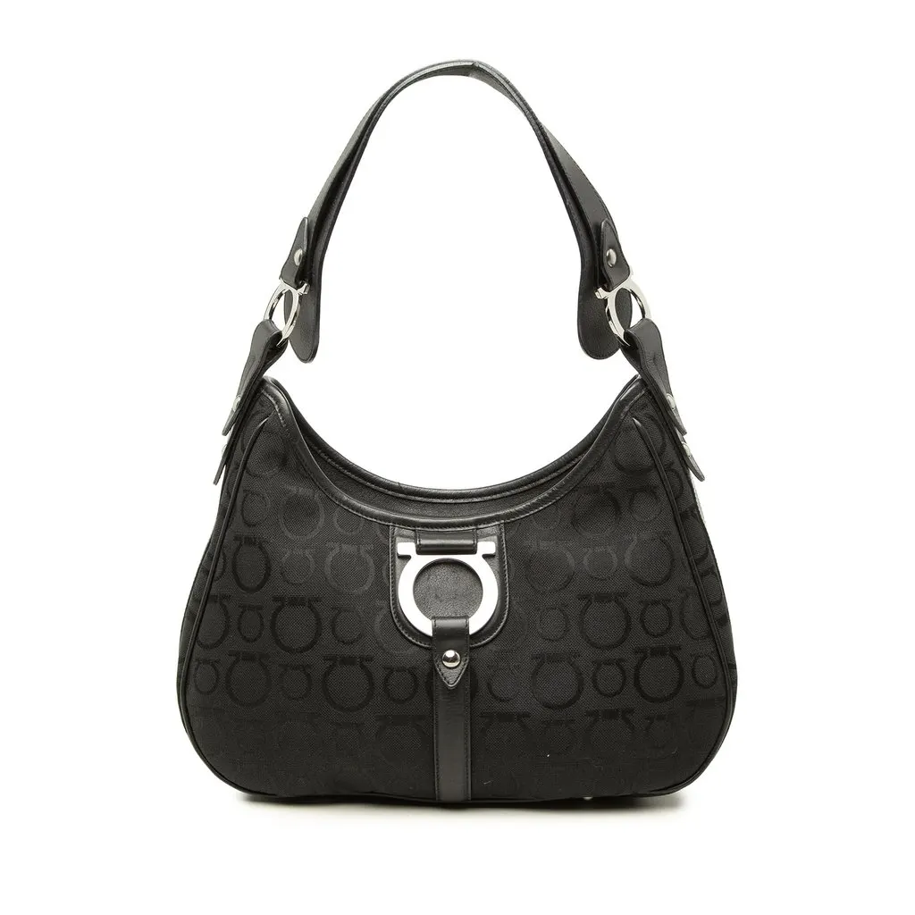 Salvatore Ferragamo Gancini Canvas Shoulder Bag
