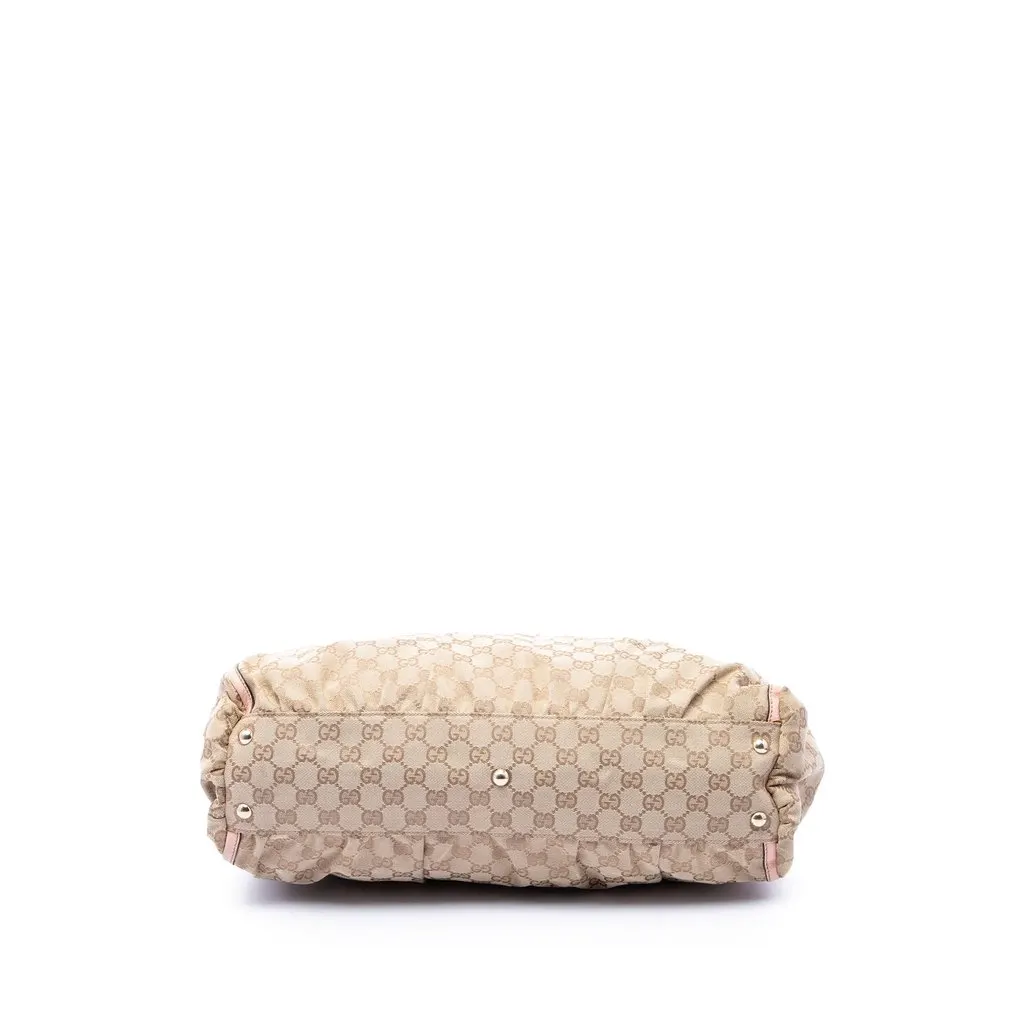 Gucci GG Canvas Abbey D Ring Tote Beige Canvas Good - Inside View