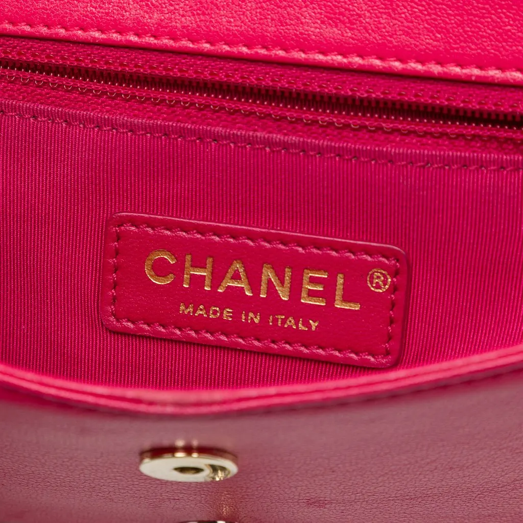 Chanel Quilted Bicolor Sheepskin Mademoiselle Vintage Flap Pink Leather Very good - Box View
