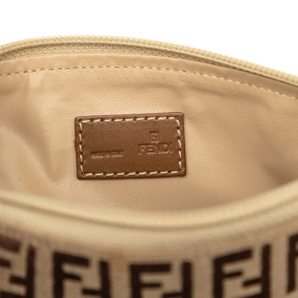 Fendi Zucchino Canvas Pouch Brown Very good - Box View