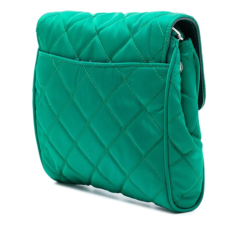 Prada Impuntu Tessuto Chain Crossbody Green Very good - Back View