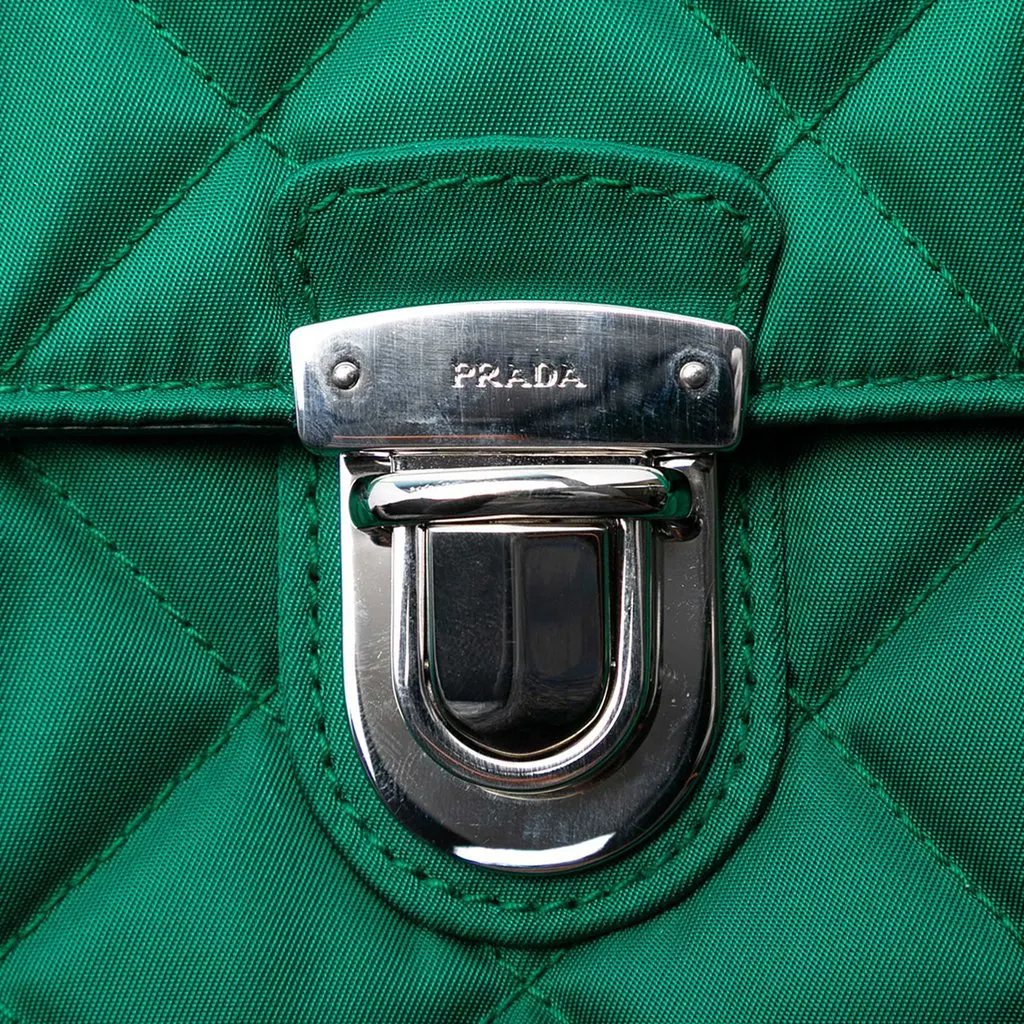 Prada Impuntu Tessuto Chain Crossbody Green Very good - Box View