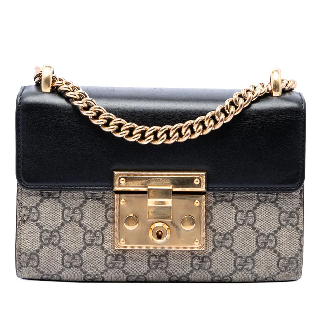 Gucci Small GG Supreme Padlock Crossbody Beige Very good - Front View
