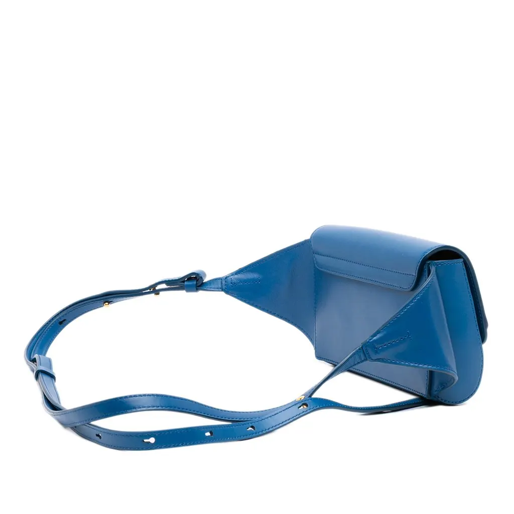 Chloé Calfskin and Suede C Belt Bag Blue Leather Good - Back View