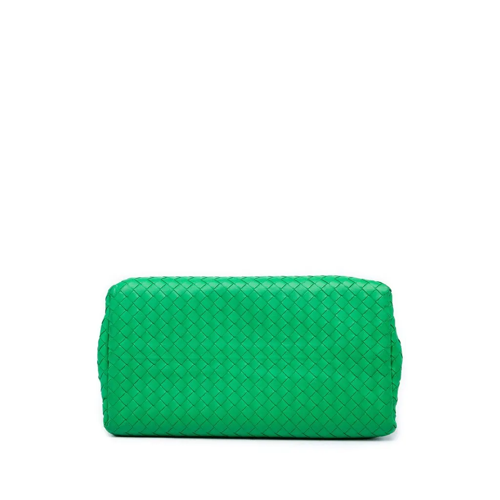 Bottega Veneta Small Nappa Intrecciato Roma Satchel Green Leather Very good - Inside View