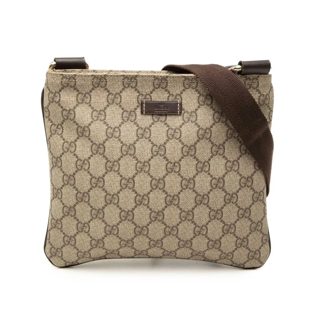 Gucci GG Supreme Crossbody Beige Canvas Good - Front View