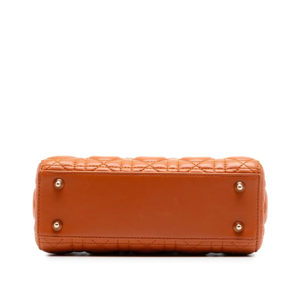 Dior Small Lambskin Cannage MyABCDior Lady Dior Orange Leather Very good - Inside View