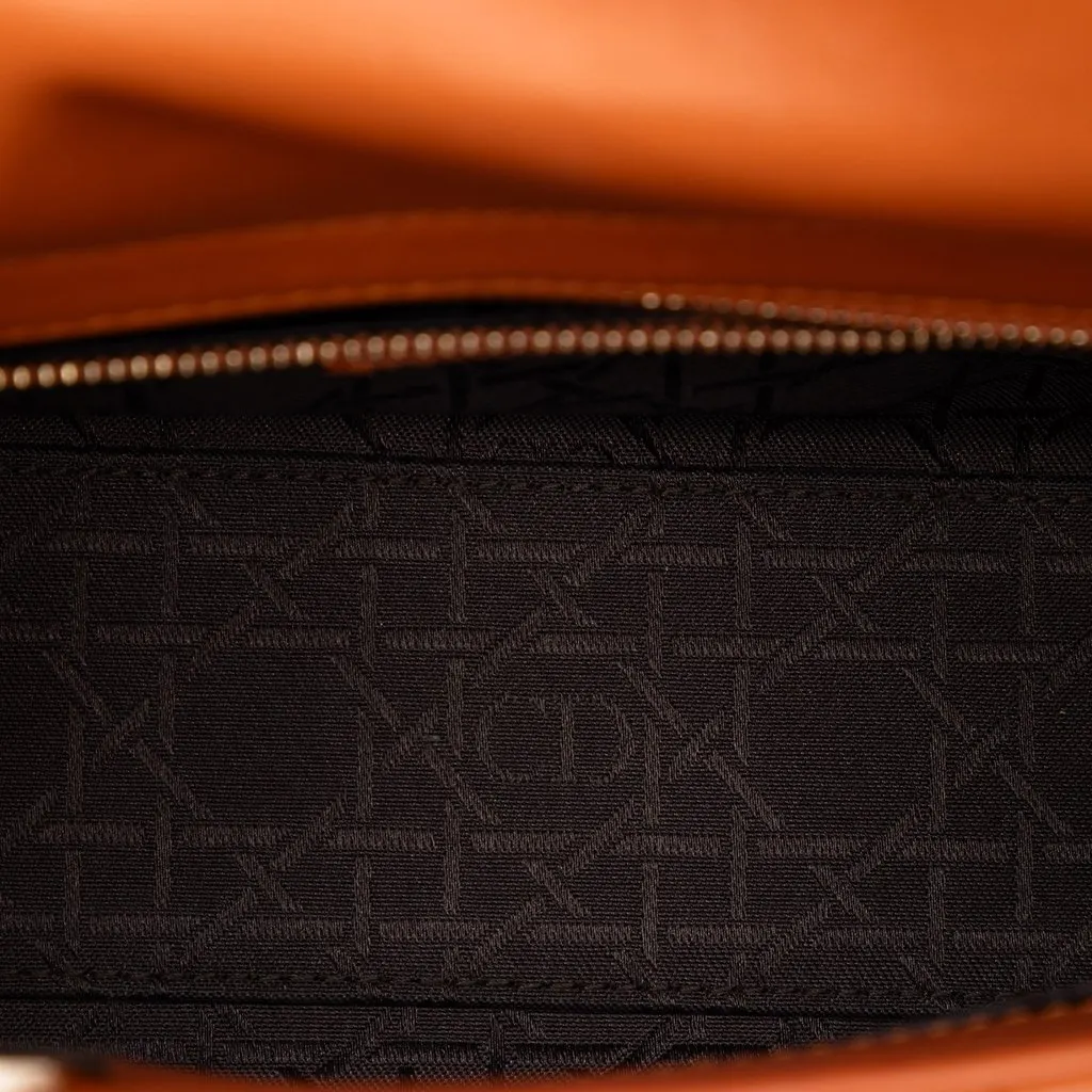 Dior Small Lambskin Cannage MyABCDior Lady Dior Orange Leather Very good - Model View