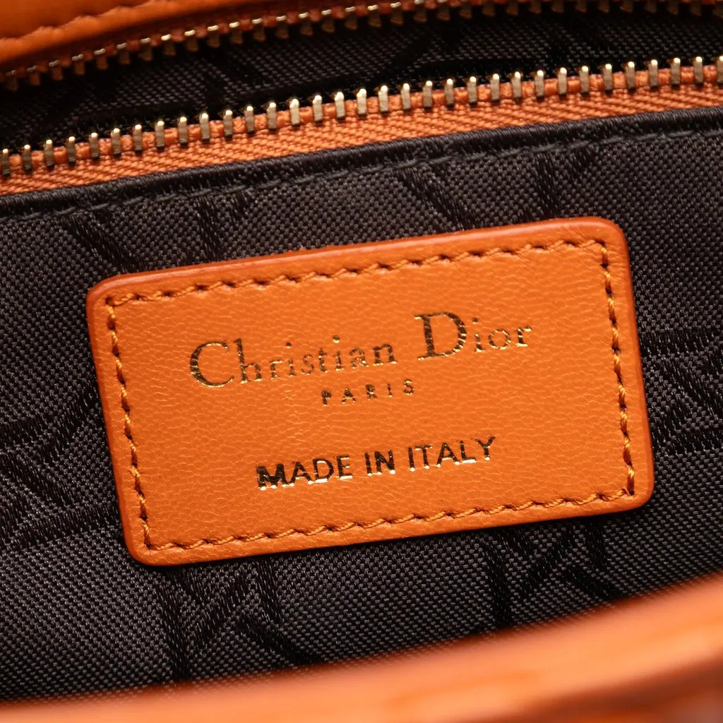Dior Small Lambskin Cannage MyABCDior Lady Dior Orange Leather Very good - Box View