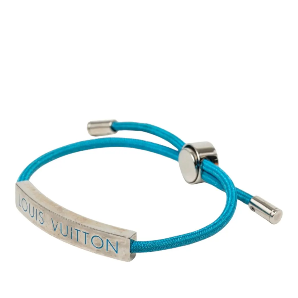 Louis Vuitton Nylon and Brass LV Space Bracelet Blue Very good - Back View