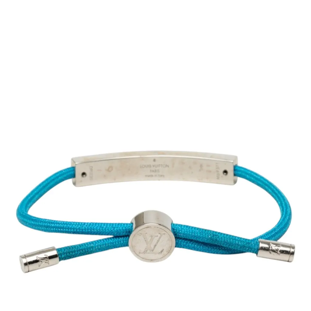 Louis Vuitton Nylon and Brass LV Space Bracelet Blue Very good - Inside View
