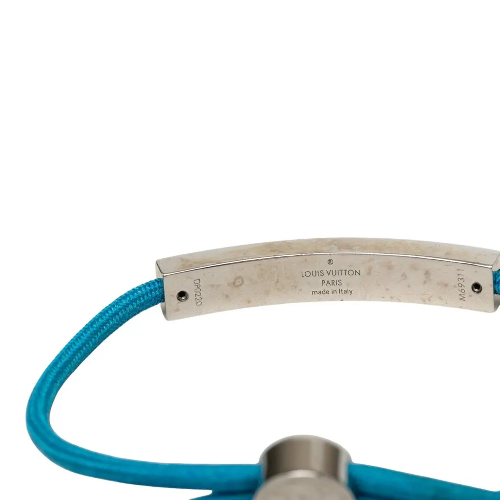 Louis Vuitton Nylon and Brass LV Space Bracelet Blue Very good - Box View