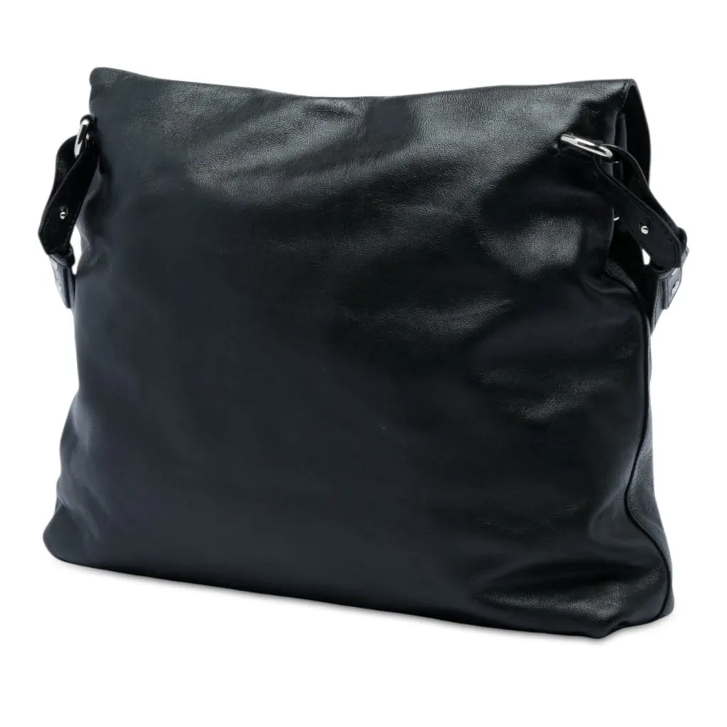 Burberry Leather Studded Padlock Shoulder Bag Black Leather Very good - Back View