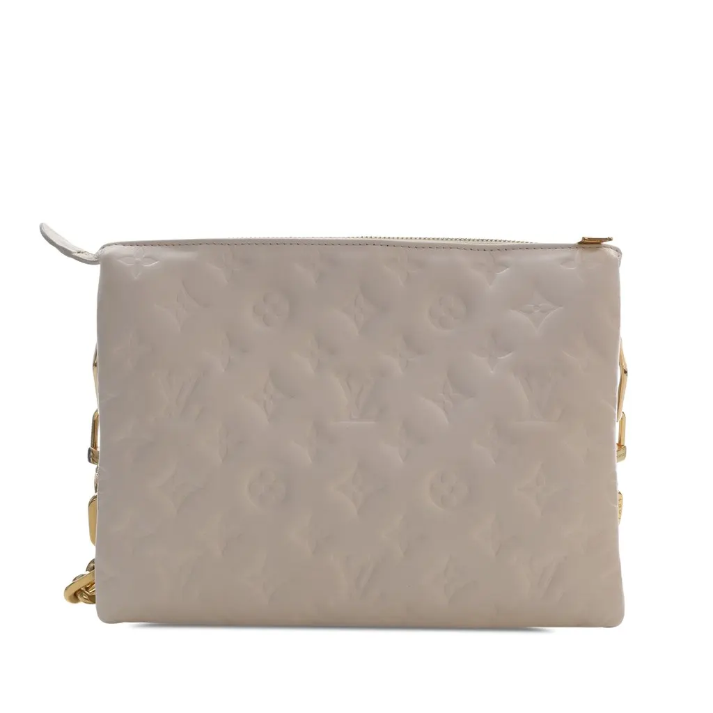 Louis Vuitton Monogram Embossed Puffy Lambskin Coussin PM White Leather Very good - Back View