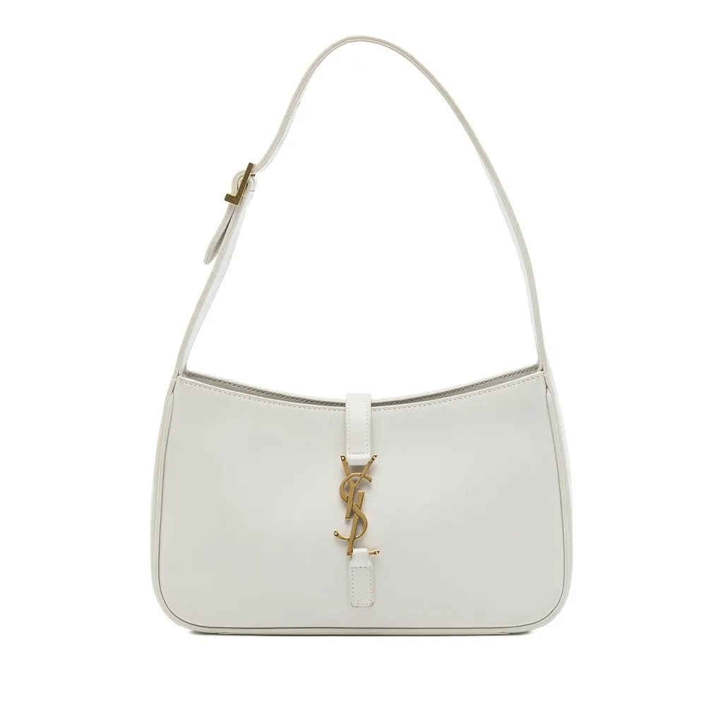 Saint Laurent Smooth Calfskin Le 5 a 7 White Leather Good - Front View