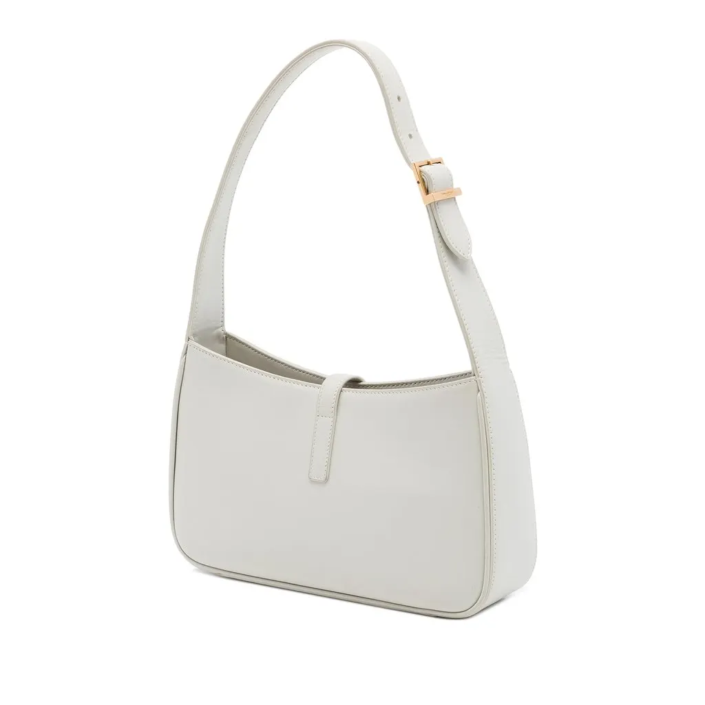 Saint Laurent Smooth Calfskin Le 5 a 7 White Leather Good - Back View