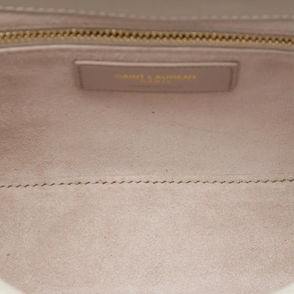 Saint Laurent Smooth Calfskin Le 5 a 7 White Leather Good - Model View