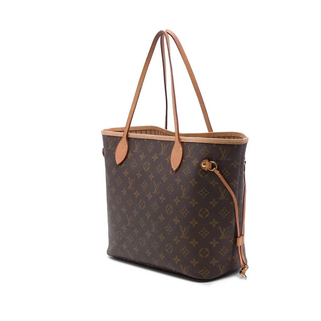 Louis Vuitton Monogram Neverfull MM Brown Canvas Good - Back View
