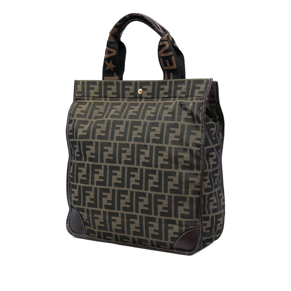 Fendi Zucca Canvas Shopping Tote Brown Very good - Back View