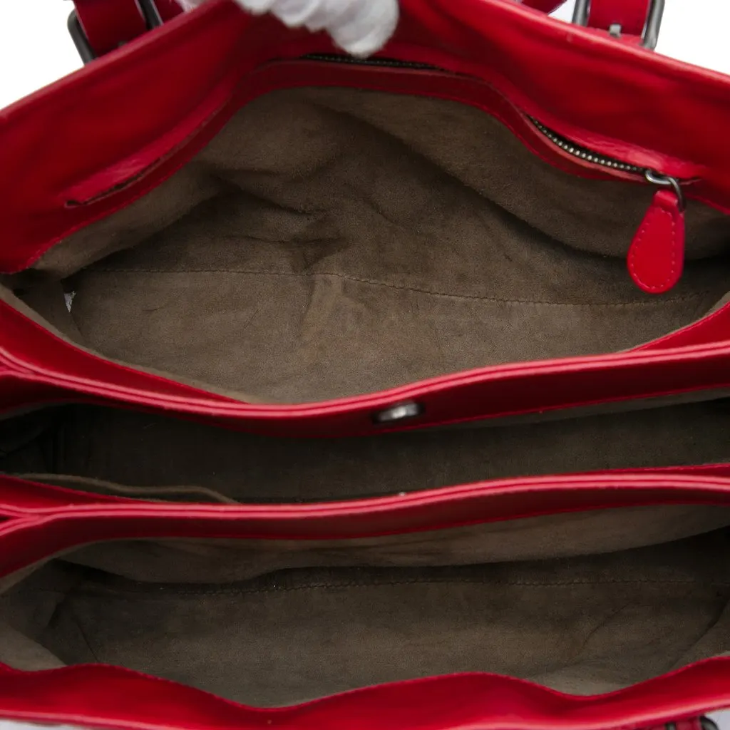 Bottega Veneta Small Nappa Intrecciato Roma Satchel Red Leather Very good - Model View