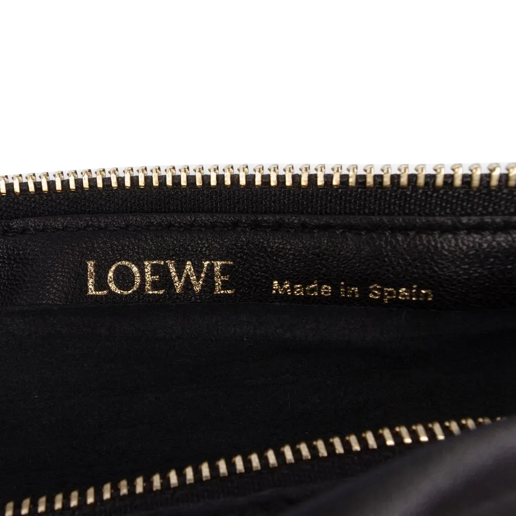 Loewe Pleated Nappa Bracelet Pouch Black Leather Very good - Box View