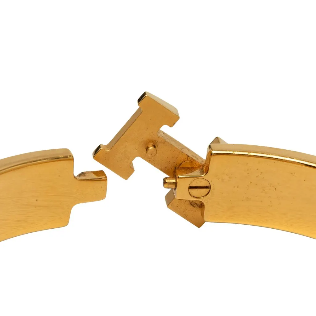 Hermès Narrow Enamel Clic H Bracelet PM White Enamel Very good - Box View