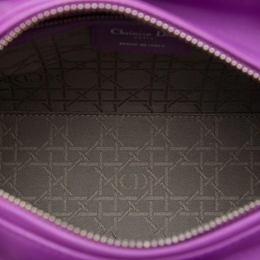 Dior Medium Lambskin Cannage Lady Dior Purple Leather Very good - Model View