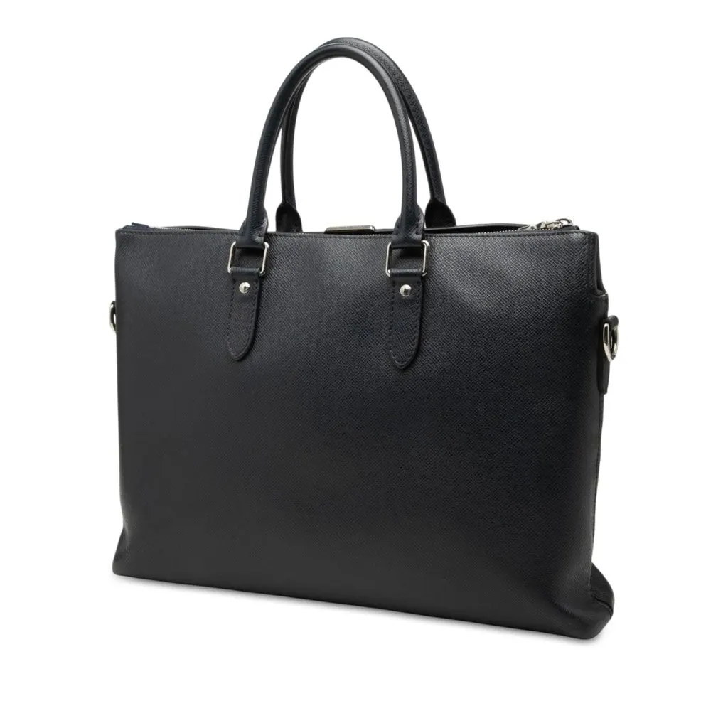 Louis Vuitton Taiga Anton Soft Briefcase Blue Leather Good - Back View
