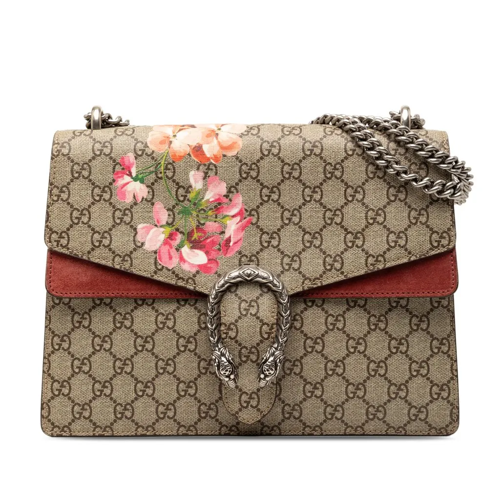 Gucci Medium GG Supreme Blooms Dionysus Shoulder Bag Beige Very good - Front View