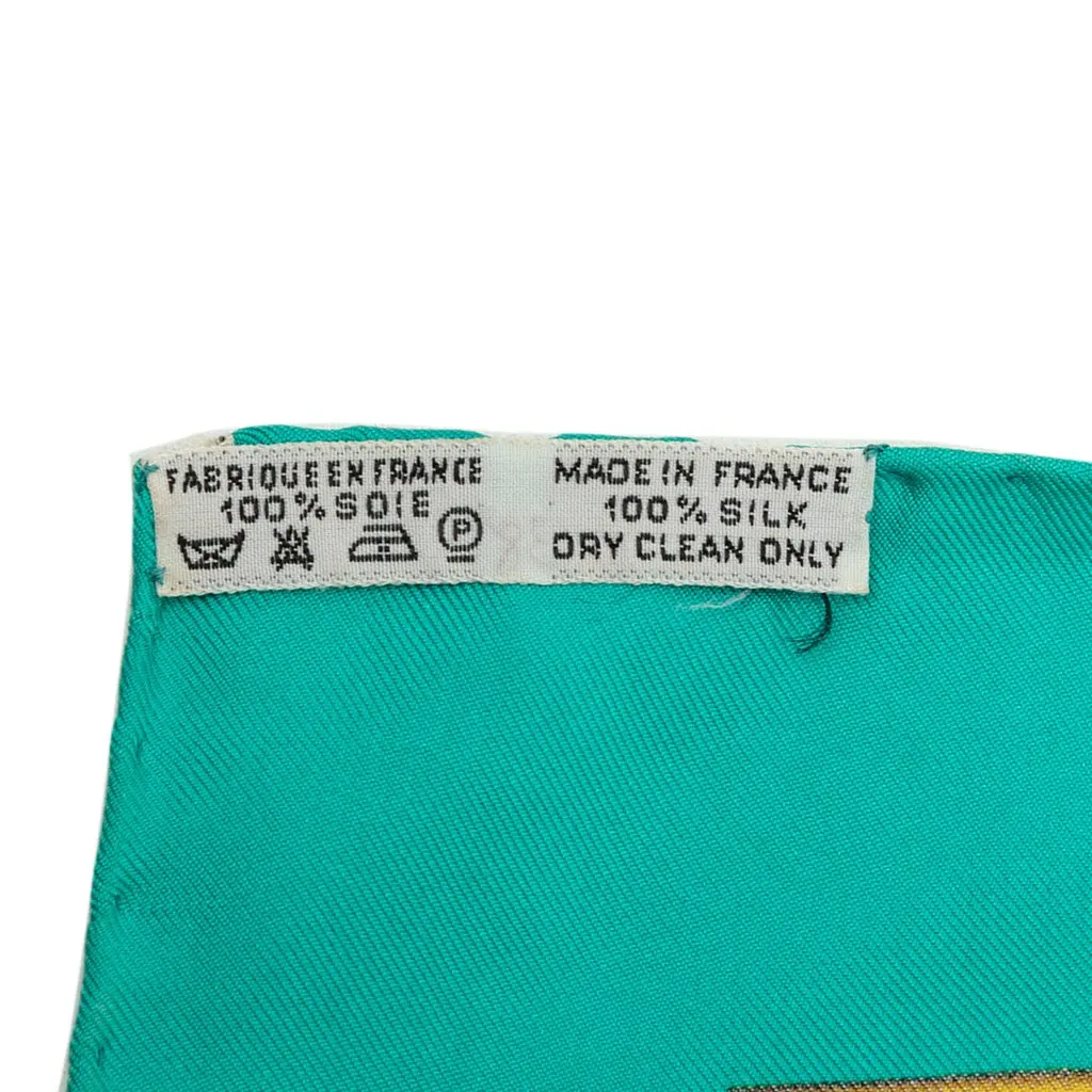 Hermès Les Tuileries Silk Scarf 90 Blue Silk Good - Back View