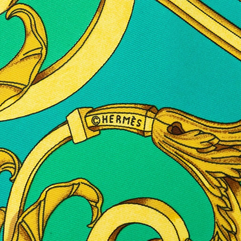 Hermès Les Tuileries Silk Scarf 90 Blue Silk Good - Model View