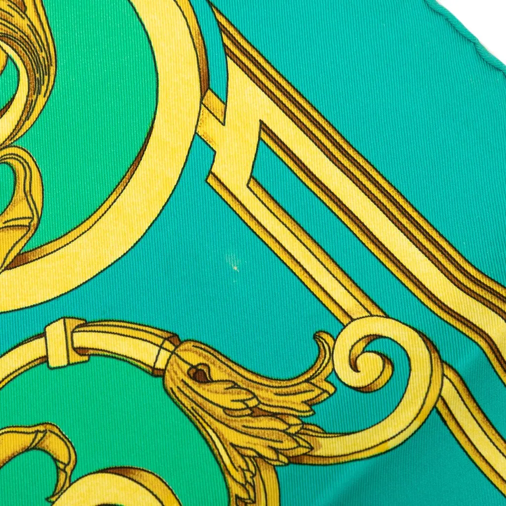 Hermès Les Tuileries Silk Scarf 90 Blue Silk Good - Box View