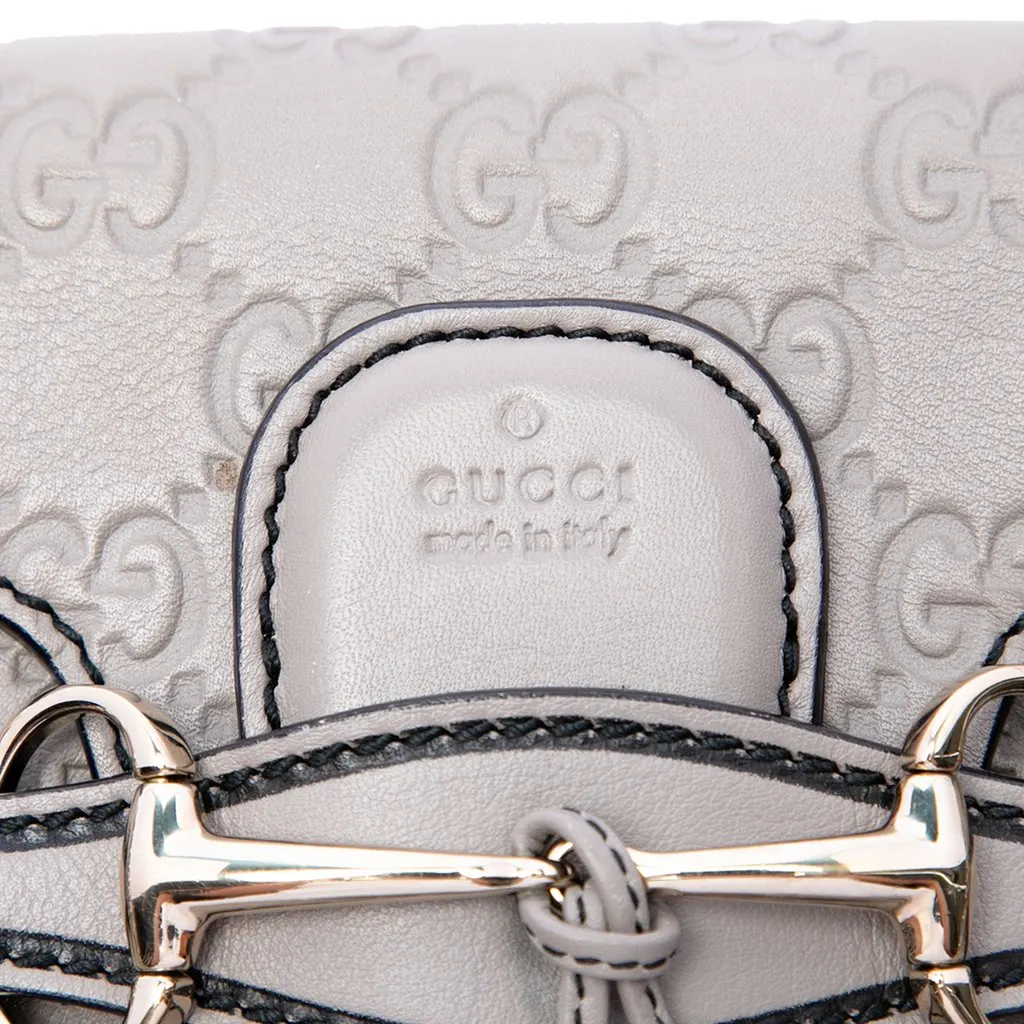 Gucci Small Guccissima Emily Shoulder Bag Grey Leather Very good - Box View