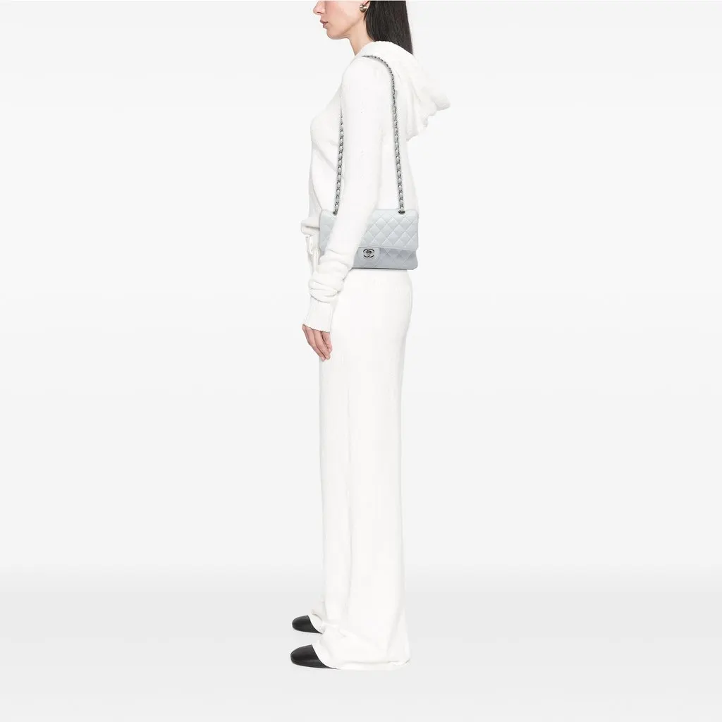 Chanel Medium Classic Caviar Double Flap White Leather Very good - Box View